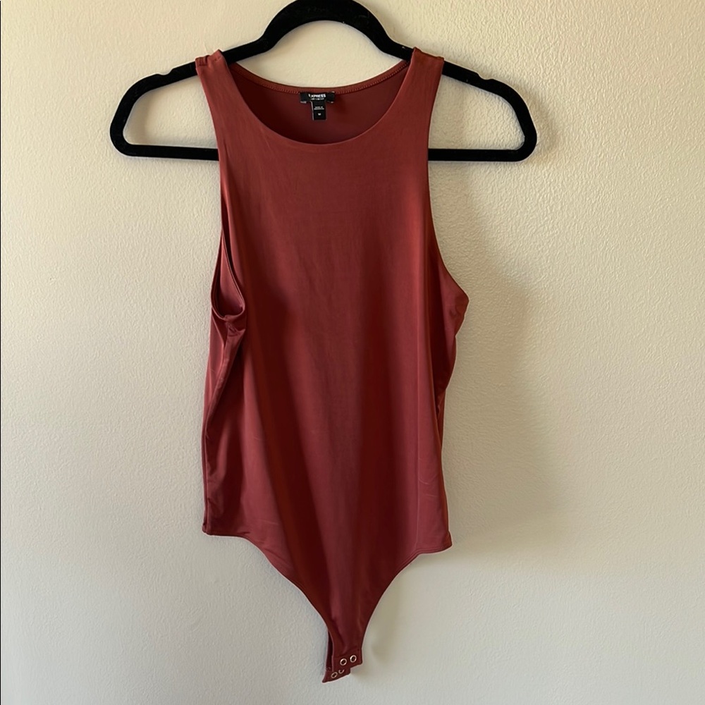 Express Asymmetrical Red Bodysuit Fitted Style